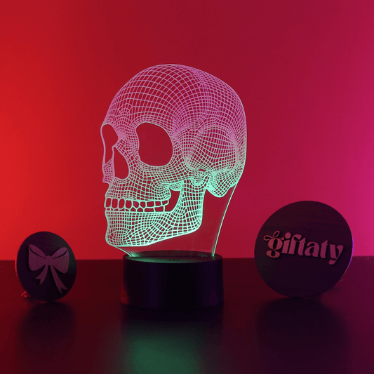 Giftaty Skull 3D LED Night Light – Acrylic Lamp Bold Unique Gift - Giftaty