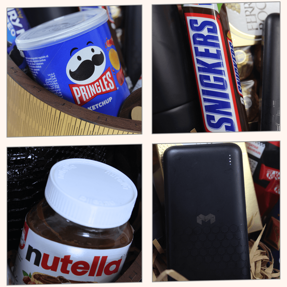 Giftaty Snack Attack Premium Gift Wooden Box with Water Bottle & Treats - Giftaty