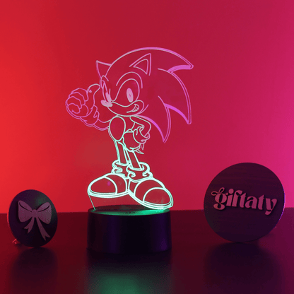 Giftaty Sonic 3D LED Night Light – Acrylic Lamp for Sonic Fans - Giftaty