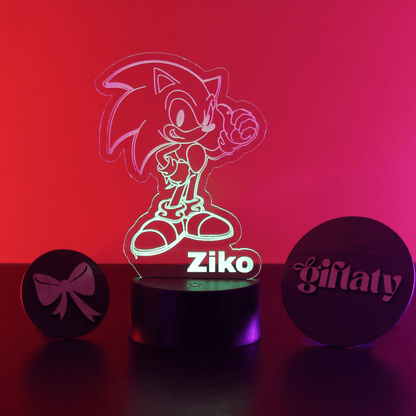 Giftaty Sonic Customized 3D Acrylic Night Light Gift with Your Name - Giftaty