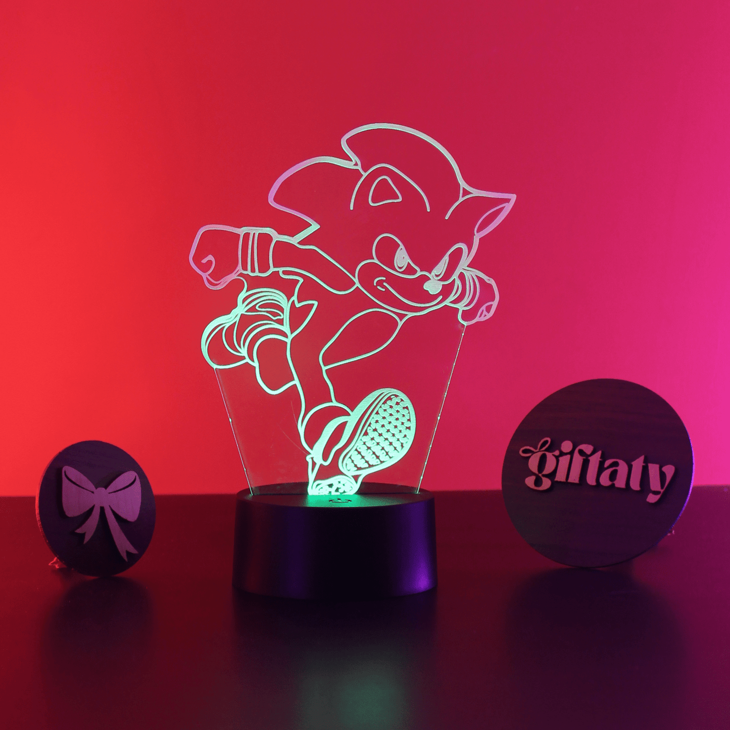 Giftaty Sonic Running 3D LED Night Light – Acrylic Lamp Fan Gift - Giftaty