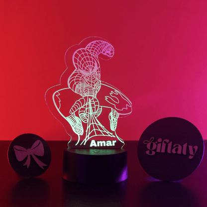 Giftaty Spiderman Customized 3D Acrylic Night Light Gift with Your Name - Giftaty