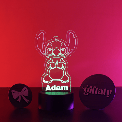 Giftaty Stitch Customized 3D Acrylic Night Light Gift with Your Name - Giftaty