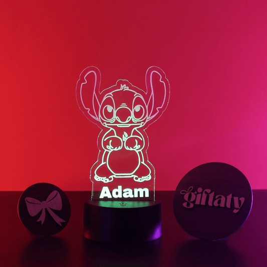 Giftaty Stitch Customized 3D Acrylic Night Light Gift with Your Name - Giftaty