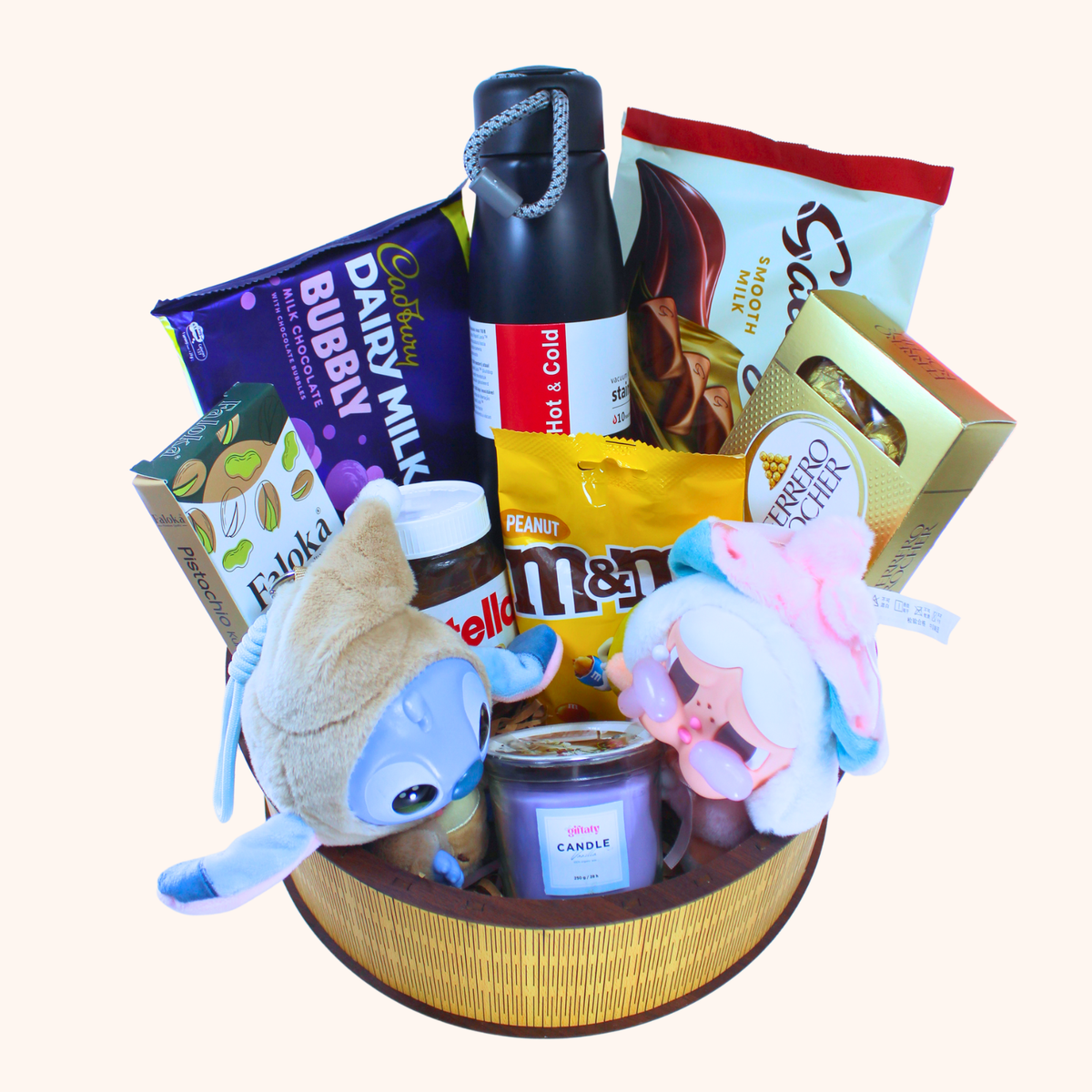 Giftaty Sweet & Cuddly Premium Gift Wooden Box with Plushies & Chocolates - Giftaty