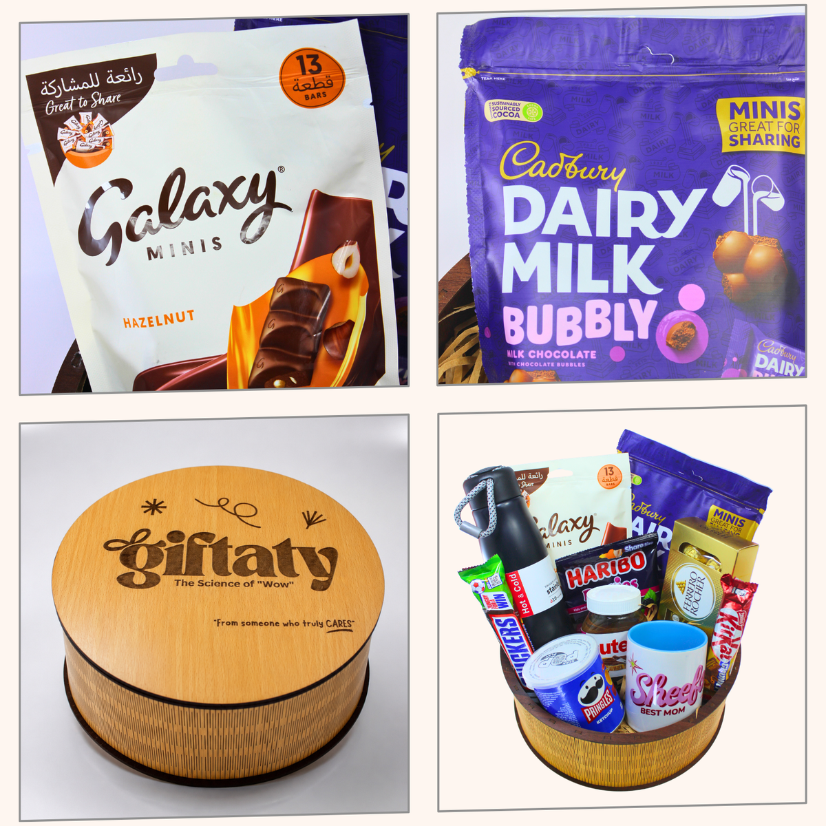 Giftaty Sweet Treasures Premium Gift Wooden Box with Mug & Water Bottle - Giftaty
