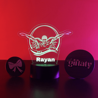 Giftaty Swimmer Customized 3D Acrylic Night Light Gift with Your Name - Giftaty