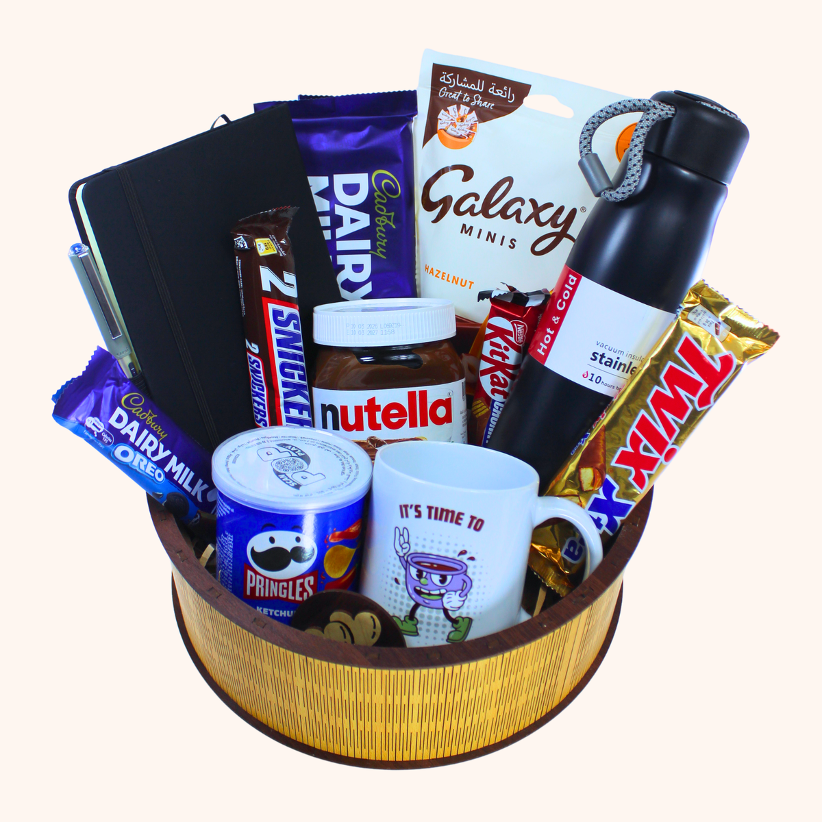 Giftaty Ultimate Delight Premium Gift Wooden Box with Mug & Water Bottle - Giftaty