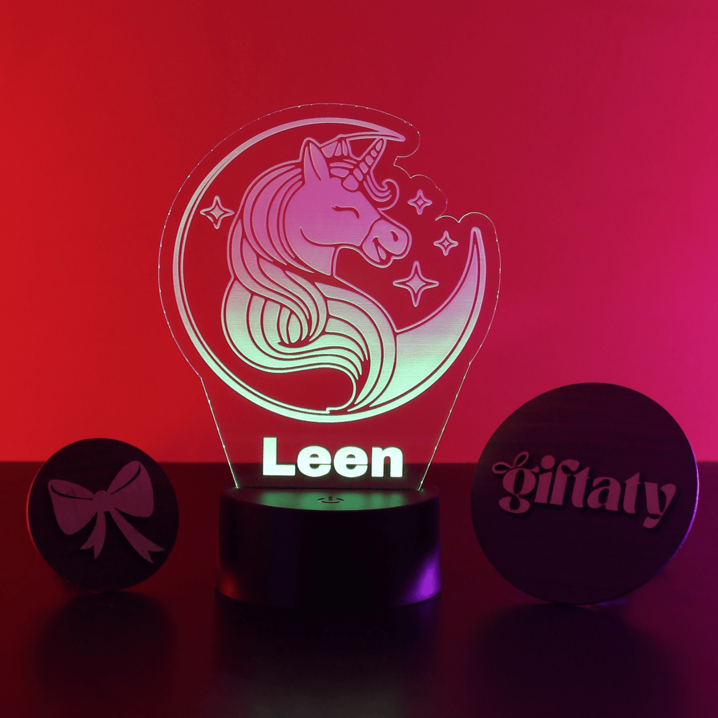 Giftaty Unicorn Customized 3D Acrylic Night Light Gift with Your Name - Giftaty