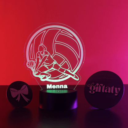 Giftaty Volleyball Girl Customized 3D Acrylic Night Light Gift with Your Name - Giftaty