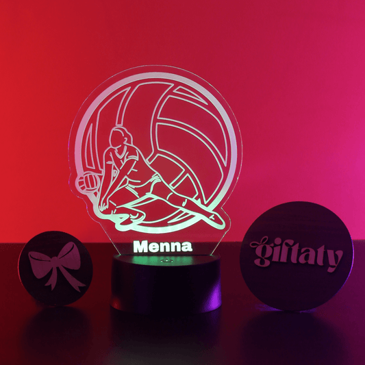 Giftaty Volleyball Girl Customized 3D Acrylic Night Light Gift with Your Name - Giftaty