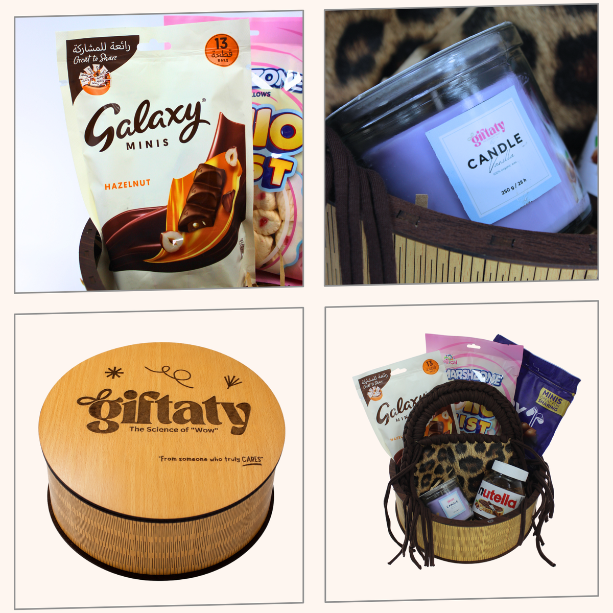 Giftaty Wild Indulgence Premium Gift Wooden Box with Leather Bag & Chocolates - Giftaty