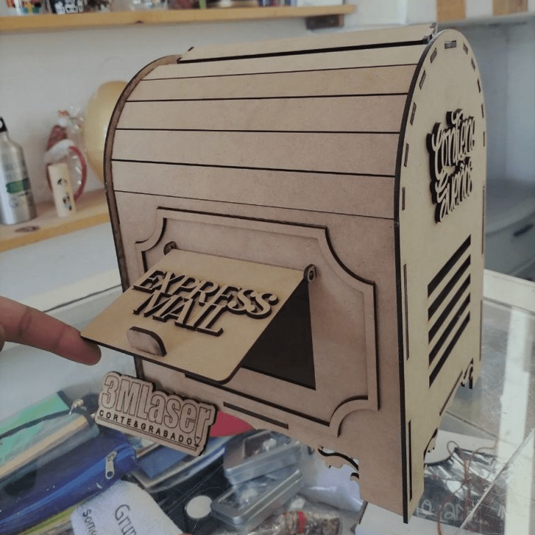 Giftaty Wooden Express Mail Box 3D Model – Personalized Decorative Gift - Giftaty