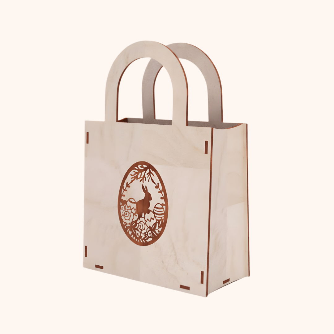 Giftaty Wooden Handbag Easter Gift Box – Personalized Seasonal Keepsake - Giftaty