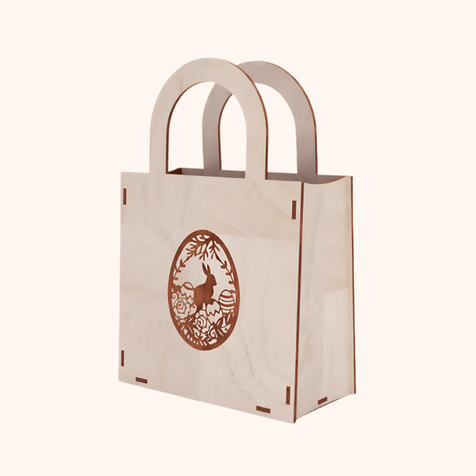 Giftaty Wooden Handbag Easter Gift Box – Personalized Seasonal Keepsake - Giftaty