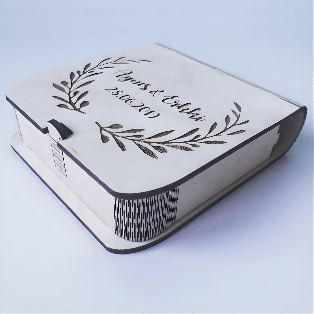 Giftaty Wooden Wedding Photo Album Box – Personalized Keepsake Gift - Giftaty