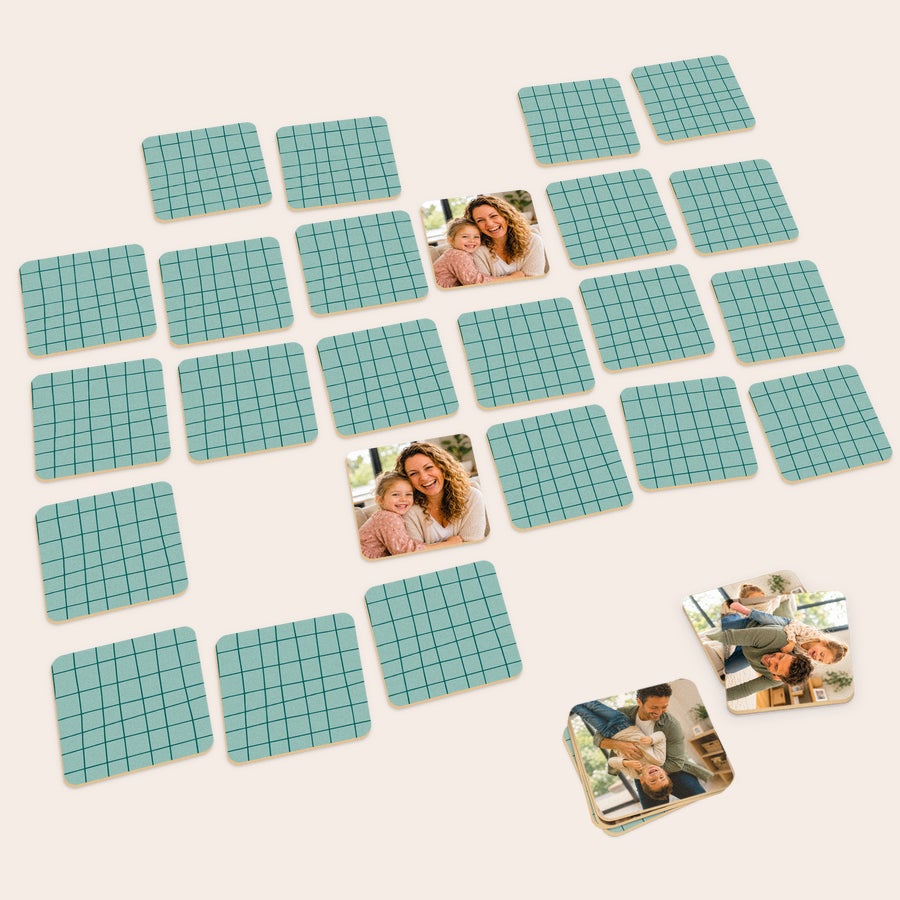 Personalized photo memory card game with custom family photo cards by Giftaty