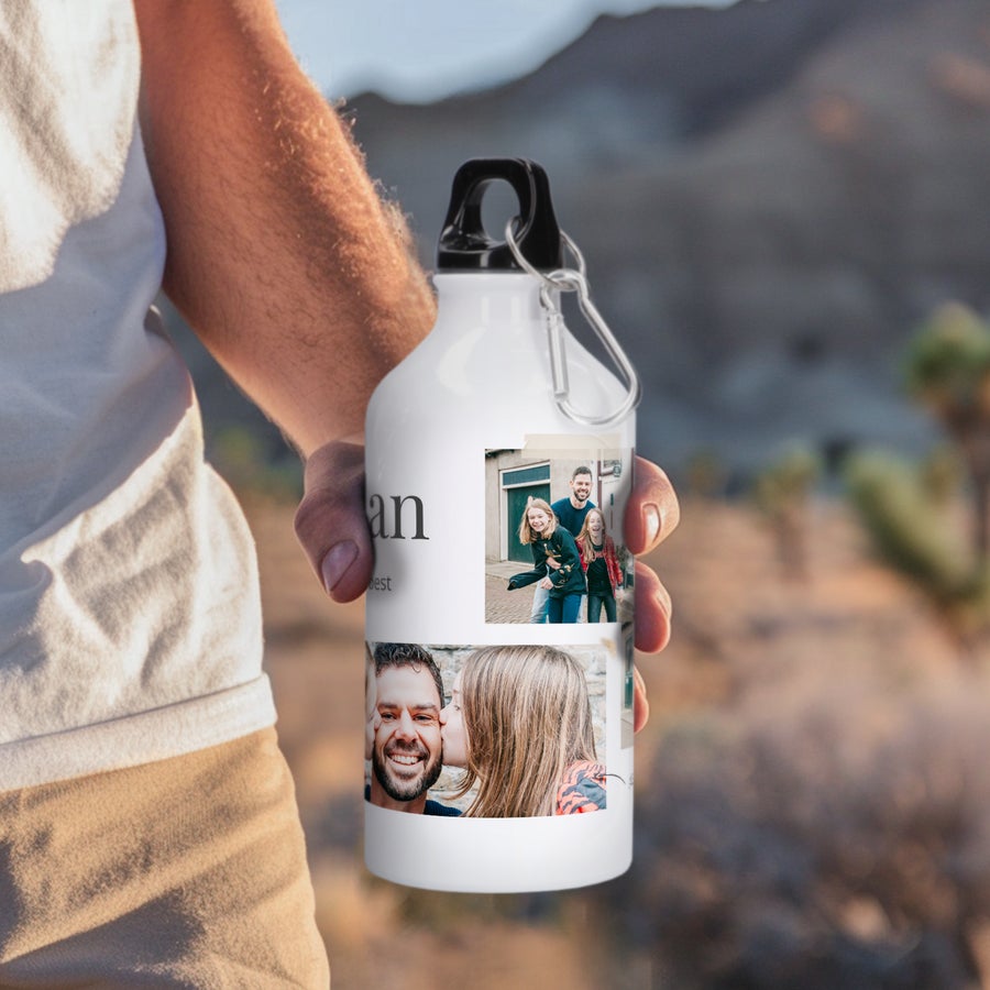 Customized 500ml aluminium water bottle gift by Giftaty, side view