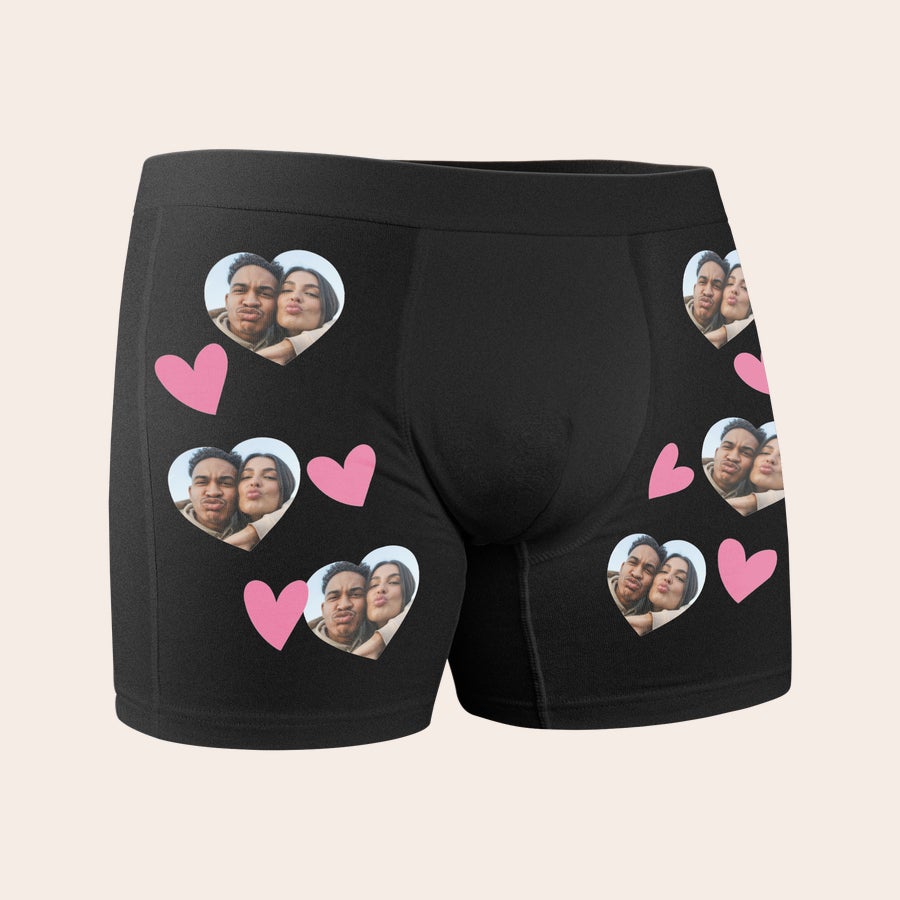Personalized photo boxer shorts gift for him by Giftaty, example design