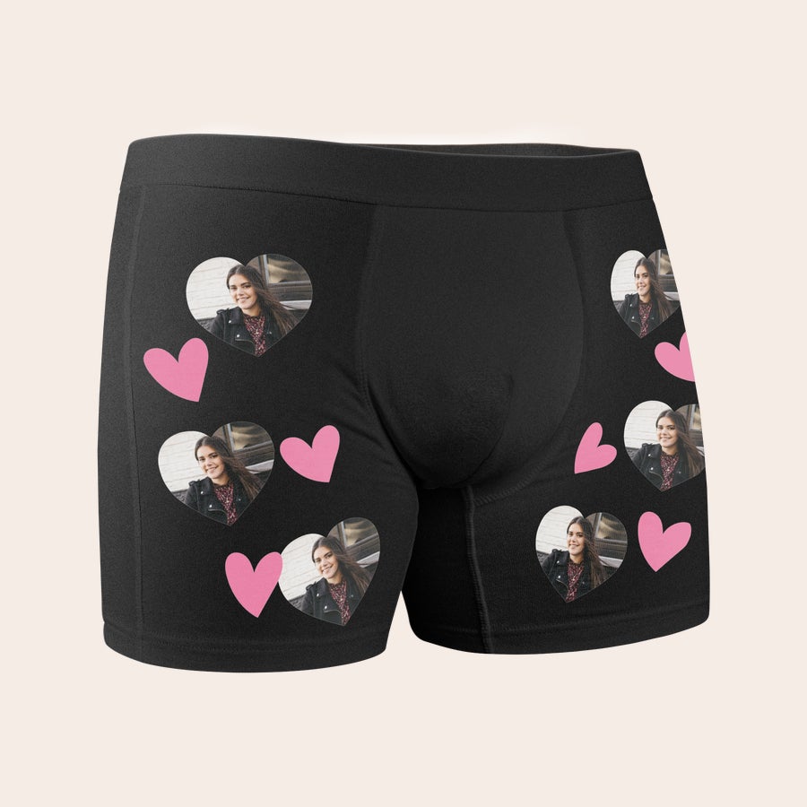 Custom boxer shorts with full colour photo print, example view