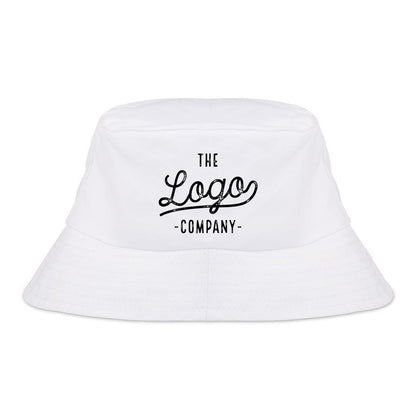 Personalized white bucket hat worn as a casual summer gift
