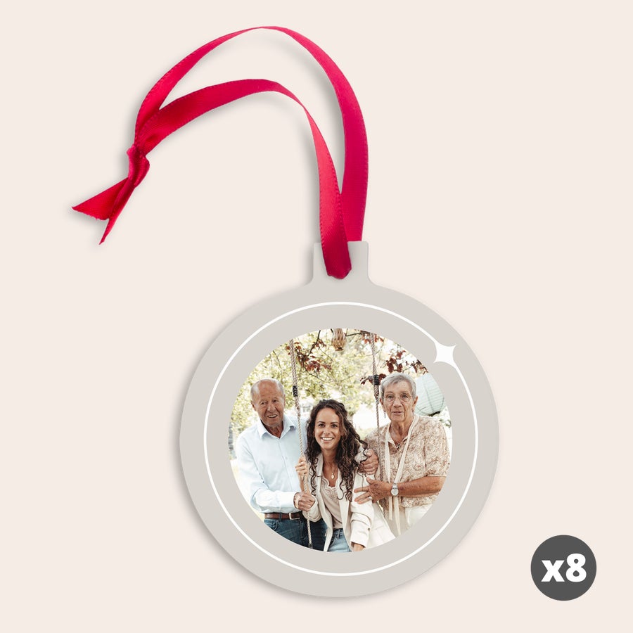 Personalized Christmas ornament example showing an alternative design
