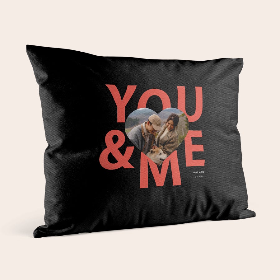 Personalized photo cushion gift by Giftaty with a custom printed design