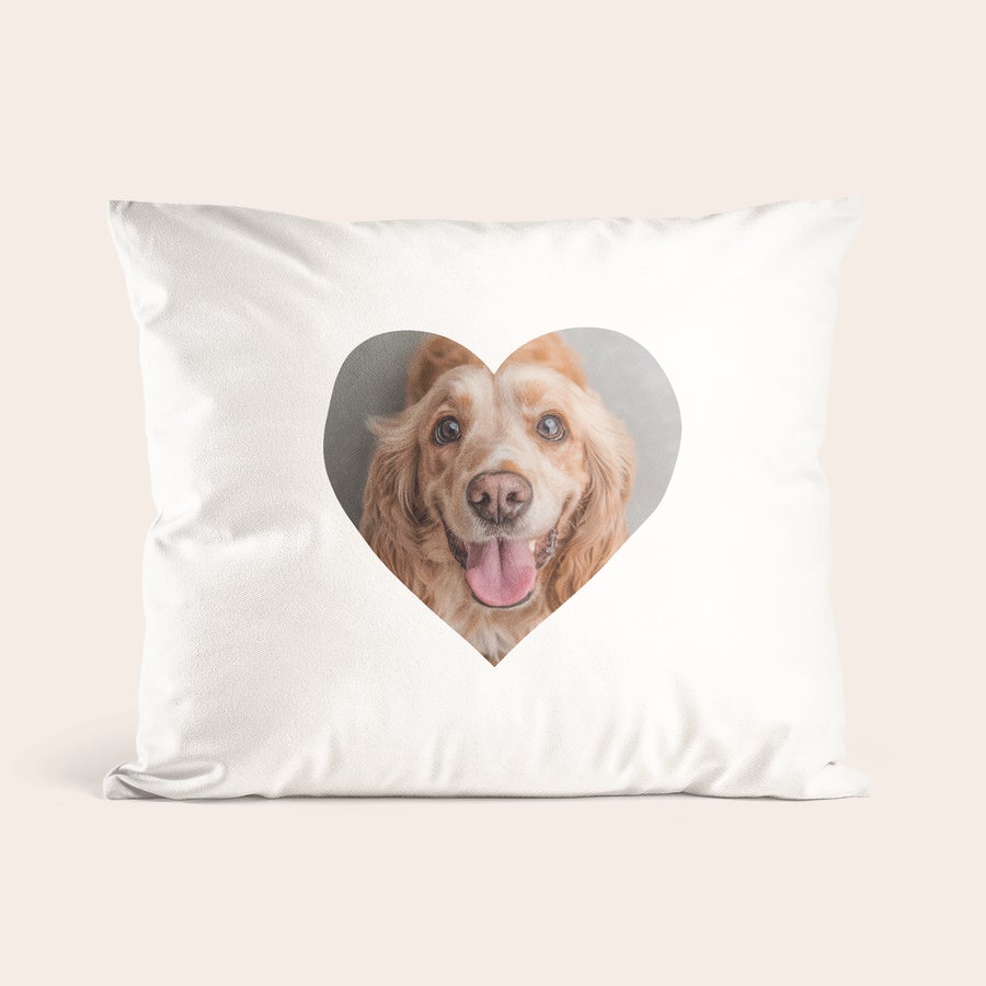 Close-up of the full colour photo print on a personalized cushion
