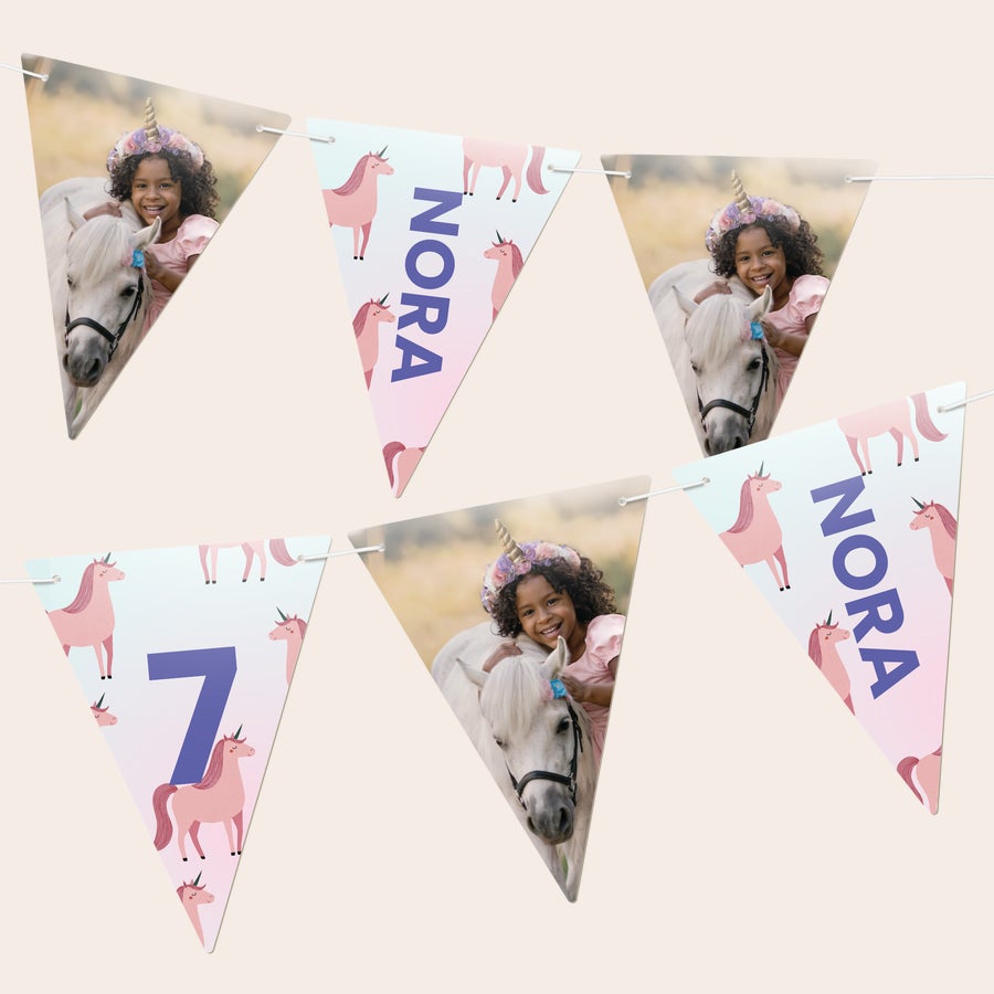 Personalized photo garland bunting gift by Giftaty