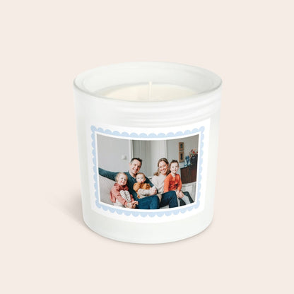 Personalized glass candle holder gift by Giftaty printed with a custom photo
