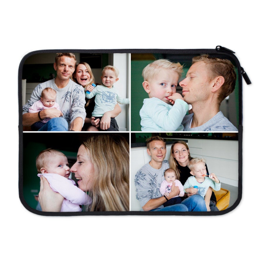 Customized photo laptop sleeve gift by Giftaty with full colour personalized print