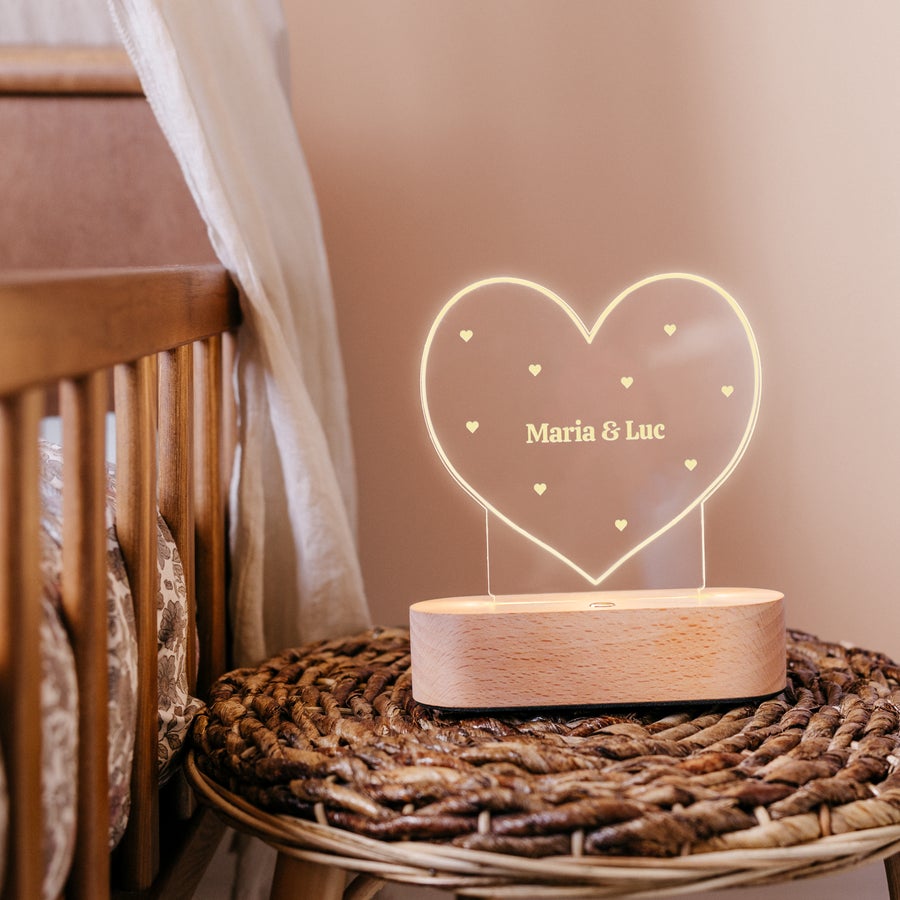 Personalized heart shaped name LED light gift by Giftaty