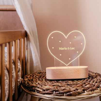 Personalized heart shaped name LED light gift by Giftaty