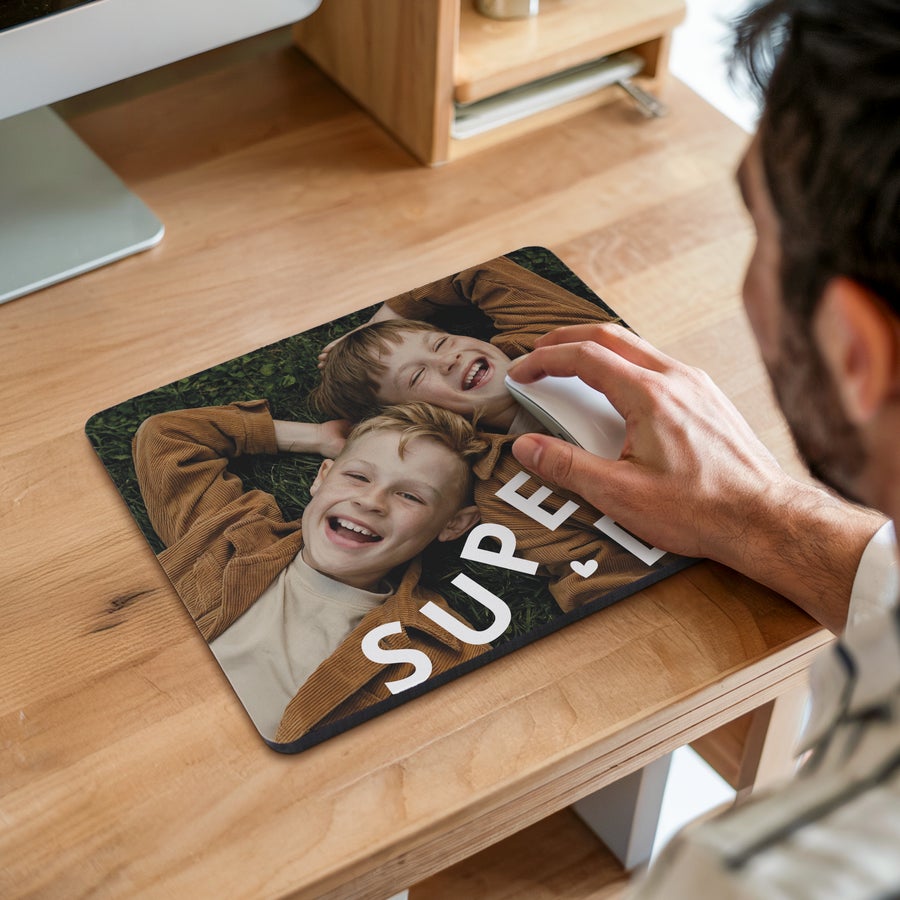 Custom printed photo mouse mat in full colour, alternate view