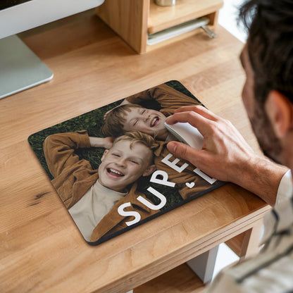 Custom printed photo mouse mat in full colour, alternate view
