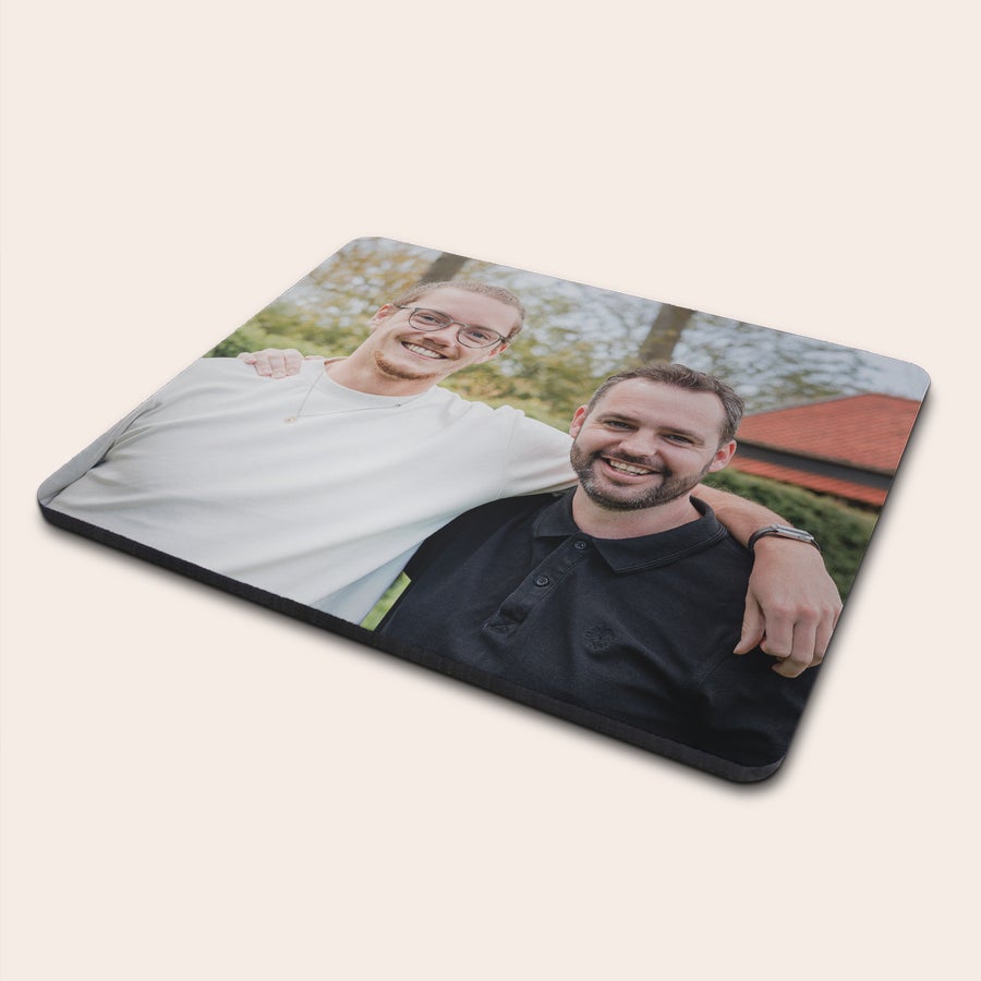 Personalized mouse pad with photo and text, example design