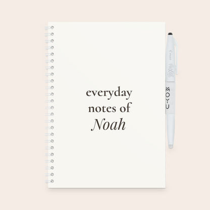 A5 notebook, additional example, with a customized photo and text cover