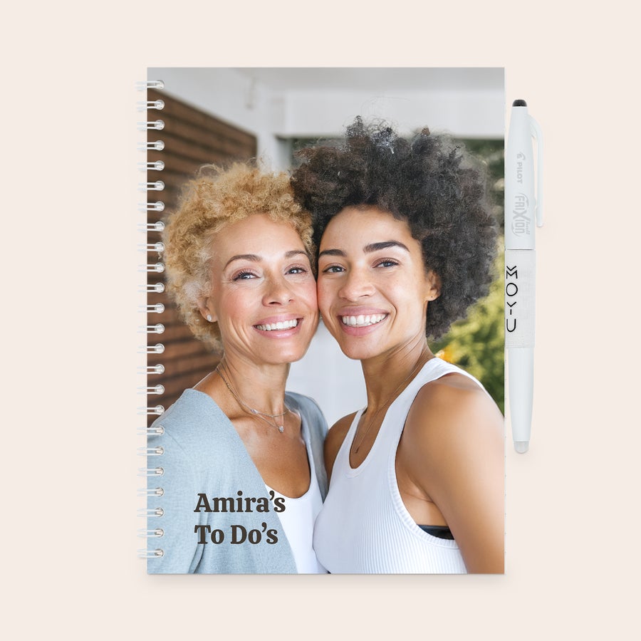 A5 notebook, another example design, with a customized photo and text cover