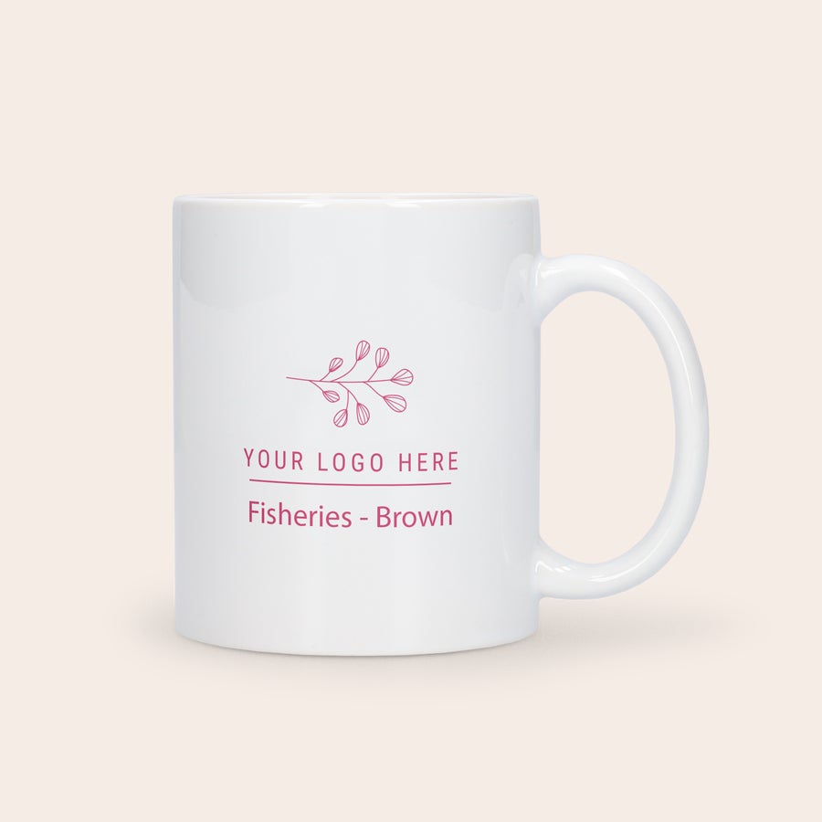 Personalized white ceramic photo mug gift by Giftaty, side view