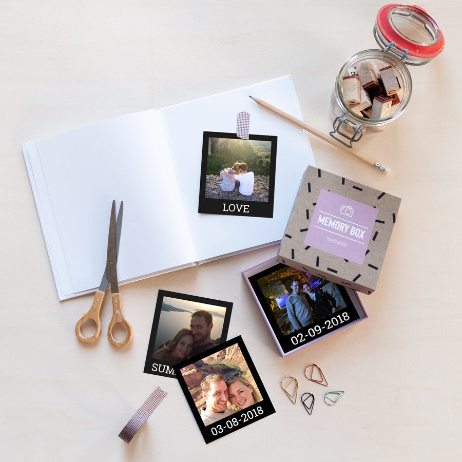 Personalized retro photo prints in a gift box by Giftaty