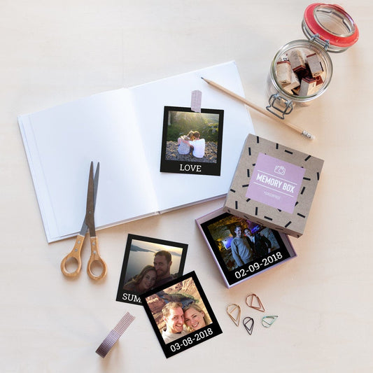 Personalized retro photo prints in a gift box by Giftaty