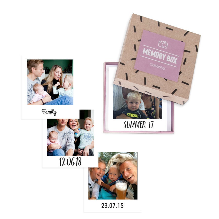 Custom retro style photo prints with text, alternate view
