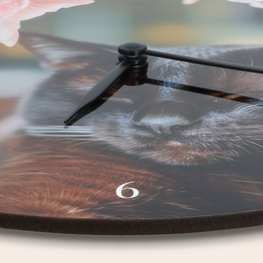 Custom round clock with photo and text, alternate view
