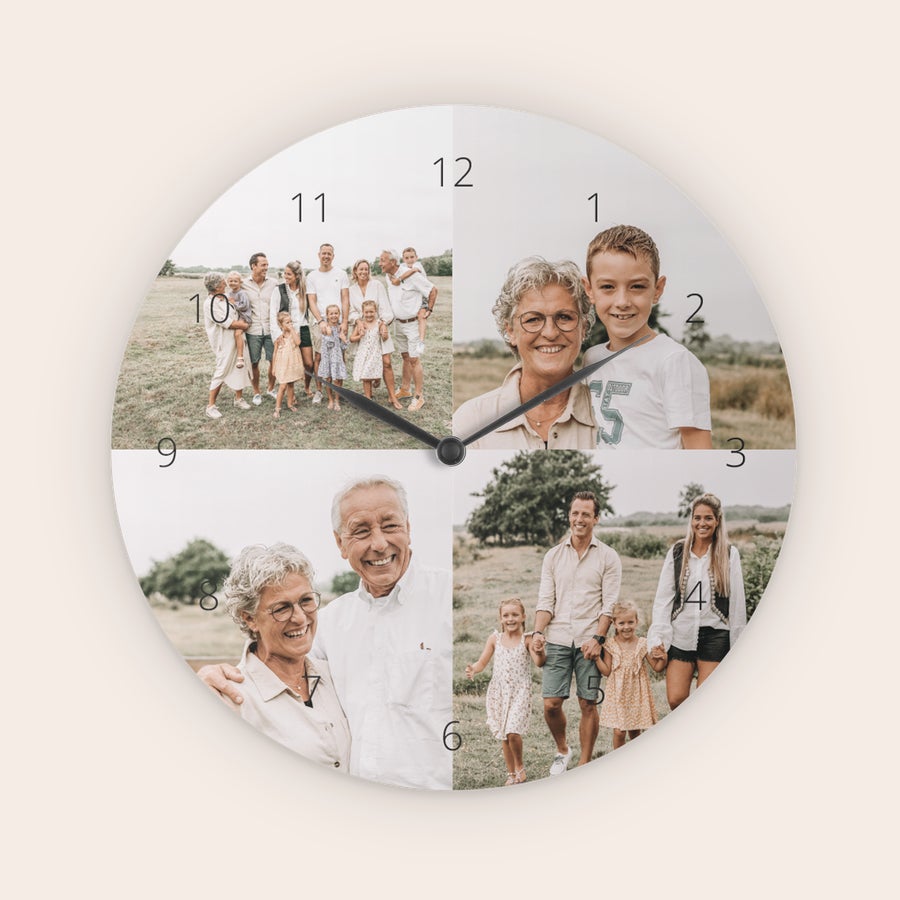 Round photo clock as a home decor gift, another example