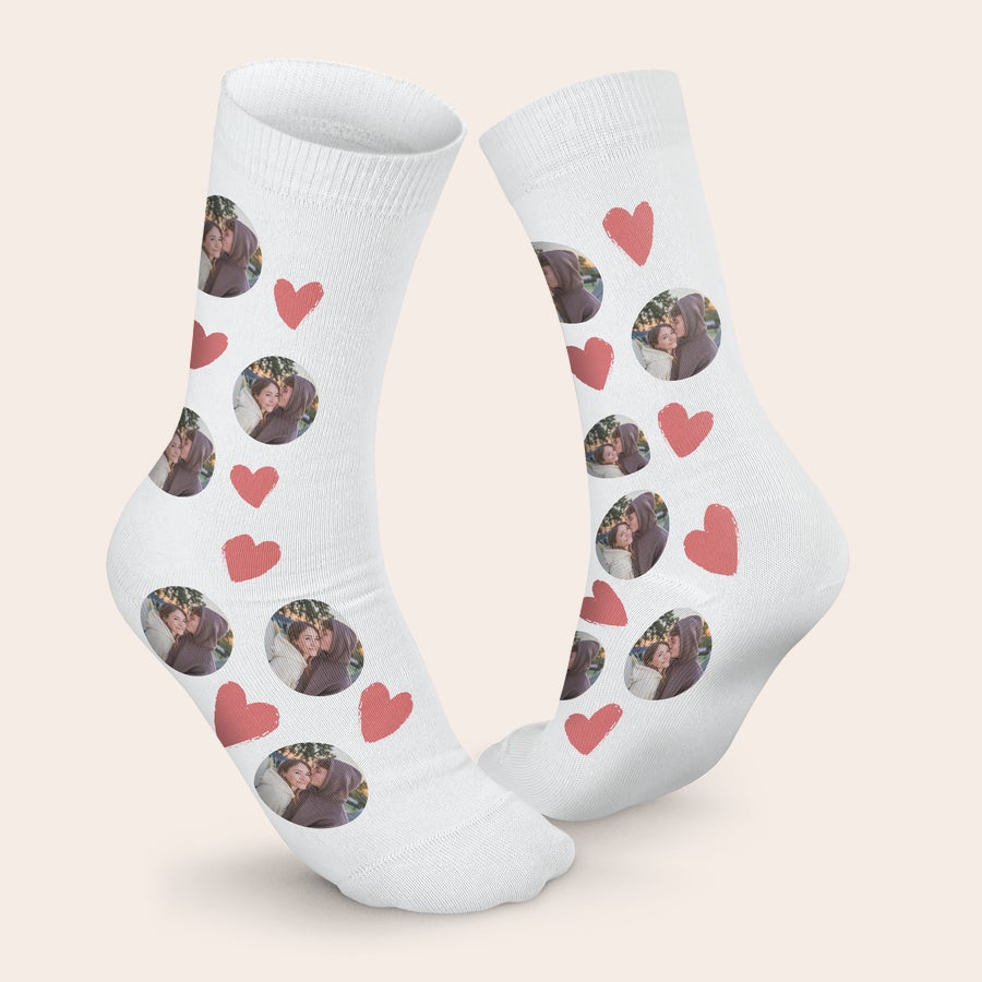 Personalized photo socks gift printed with a custom picture by Giftaty