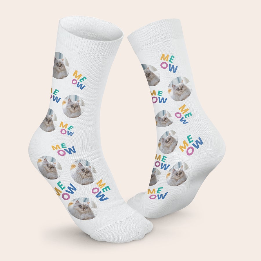 Pair of personalized socks with full colour photo print on both socks