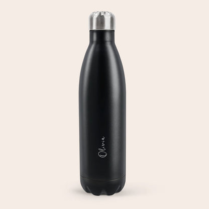 Personalized laser engraved black thermos flask gift by Giftaty, alternate view
