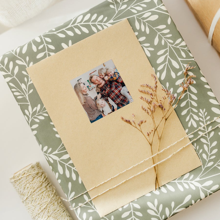 Set of 9 custom photo stickers printed in full colour
