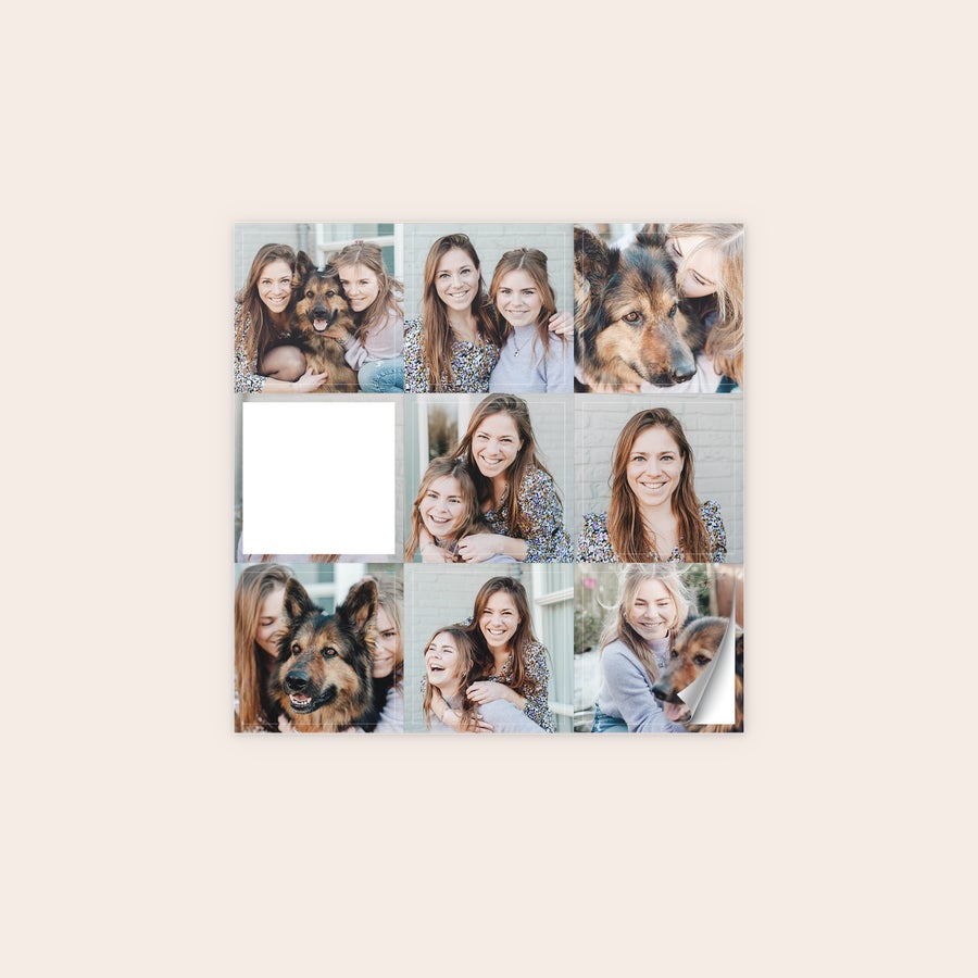 Personalized square photo stickers gift set by Giftaty