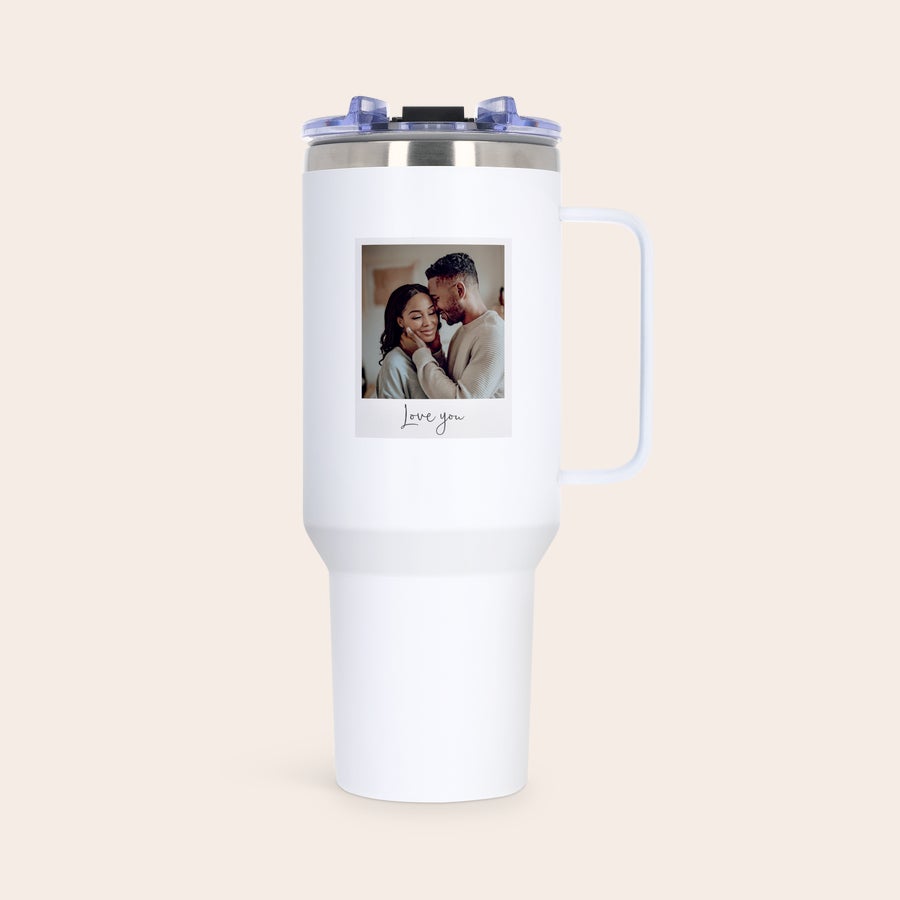 Customized 1.2L stainless steel tumbler with straw gift by Giftaty, main product view